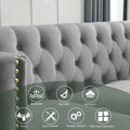 Contact Us For 3D Modeling Velvet Sofa For Living Room,Buttons Tufted Square Arm Couch, Modern Couch Upholstered Button And Metal Legs, Sofa Couch For Bedroom, Grey Velvet W834S00020 Gray Foam Velvet