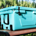 Hot Selling Blue Color 65Qt Outdoor Cooler Fish Ice Chest Box 2022 Popular Camping Cooler Box Blue Abs Plastic