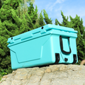 Hot Selling Blue Color 65Qt Outdoor Cooler Fish Ice Chest Box 2022 Popular Camping Cooler Box Blue Abs Plastic