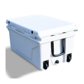 White Outdoor Camping Picnic Fishing Portable Cooler 65Qt Portable Insulated Cooler Box Antique White Abs Plastic