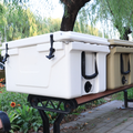 White Outdoor Camping Picnic Fishing Portable Cooler 65Qt Portable Insulated Cooler Box Antique White Abs Plastic