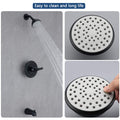 Single Handle Single Functions Shower Head Set With Tub Spout Valve Included Matte Black Plastic