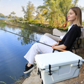 White Outdoor Camping Picnic Fishing Portable Cooler 65Qt Portable Insulated Cooler Box Antique White Abs Plastic