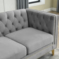 Contact Us For 3D Modeling Velvet Sofa For Living Room,Buttons Tufted Square Arm Couch, Modern Couch Upholstered Button And Metal Legs, Sofa Couch For Bedroom, Grey Velvet W834S00020 Gray Foam Velvet