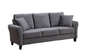 Modern Velvet Couch With 2 Pillow, 78 Inch Width Living Room Furniture, 3 Seater Sofa With Plastic Legs Gray Velvet