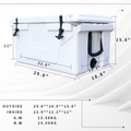 White Outdoor Camping Picnic Fishing Portable Cooler 65Qt Portable Insulated Cooler Box Antique White Abs Plastic