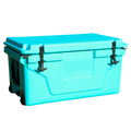 Hot Selling Blue Color 65Qt Outdoor Cooler Fish Ice Chest Box 2022 Popular Camping Cooler Box Blue Abs Plastic