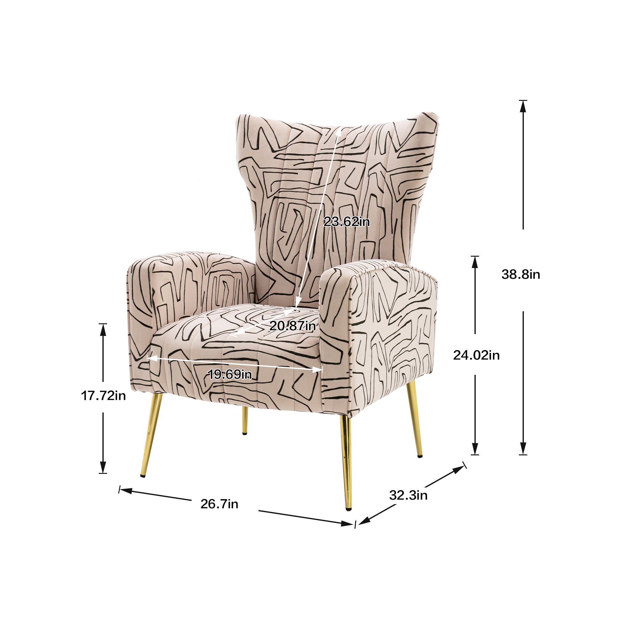 COOLMORE Accent Chair ,leisure single chair with Rose beige-metal