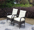 2 Piece Liberatore Dining Chairs With Cushions Beige Cushion Brown Iron