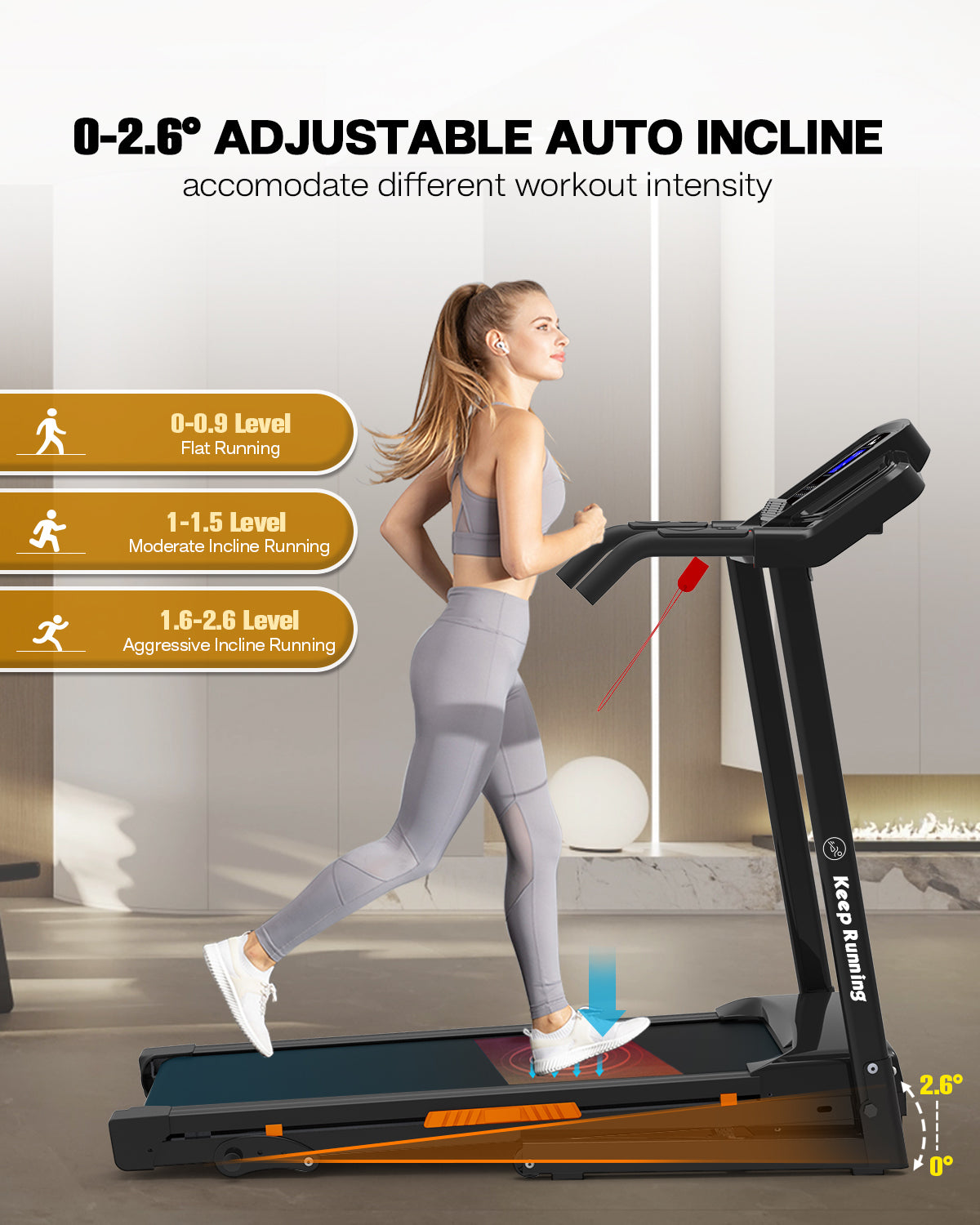 Foldable Treadmill Flat Treadmill Running Foldable Treadmill With