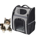 Fluffydream Pet Carrier Backpack For Large Small Cats And Dogs, Puppies, Safety Features And Cushion Back Support For Travel, Hiking, Outdoor Use, Black Black Carbon Fiber