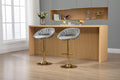 Coolmore Swivel Bar Stools Set Of 2 Adjustable Counter Height Chairs With Footrest For Kitchen, Dining Room 2Pc Set Gray Polyester