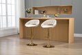 Coolmore Swivel Bar Stools Set Of 2 Adjustable Counter Height Chairs With Footrest For Kitchen, Dining Room 2Pc Set Ivory Polyester