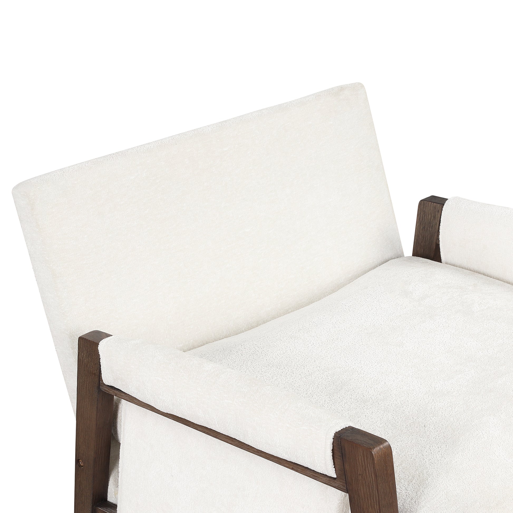 Mid Century Modern Velvet Accent Chair,Leisure Chair With Solid Wood And Thick Seat Cushion For Living Room,Bedroom,Studio,White White Foam Velvet