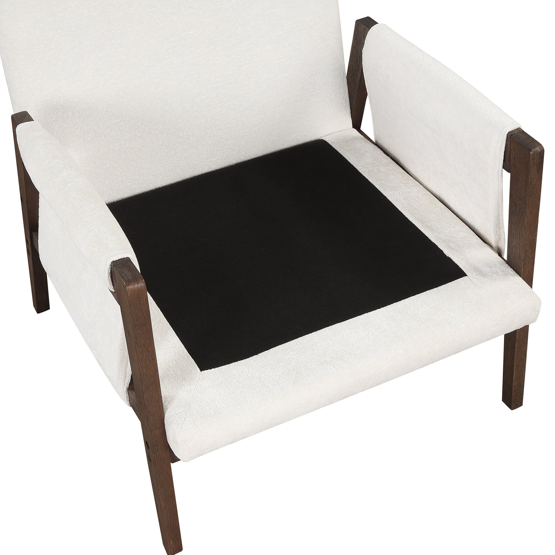 Mid Century Modern Velvet Accent Chair,Leisure Chair With Solid Wood And Thick Seat Cushion For Living Room,Bedroom,Studio,White White Foam Velvet
