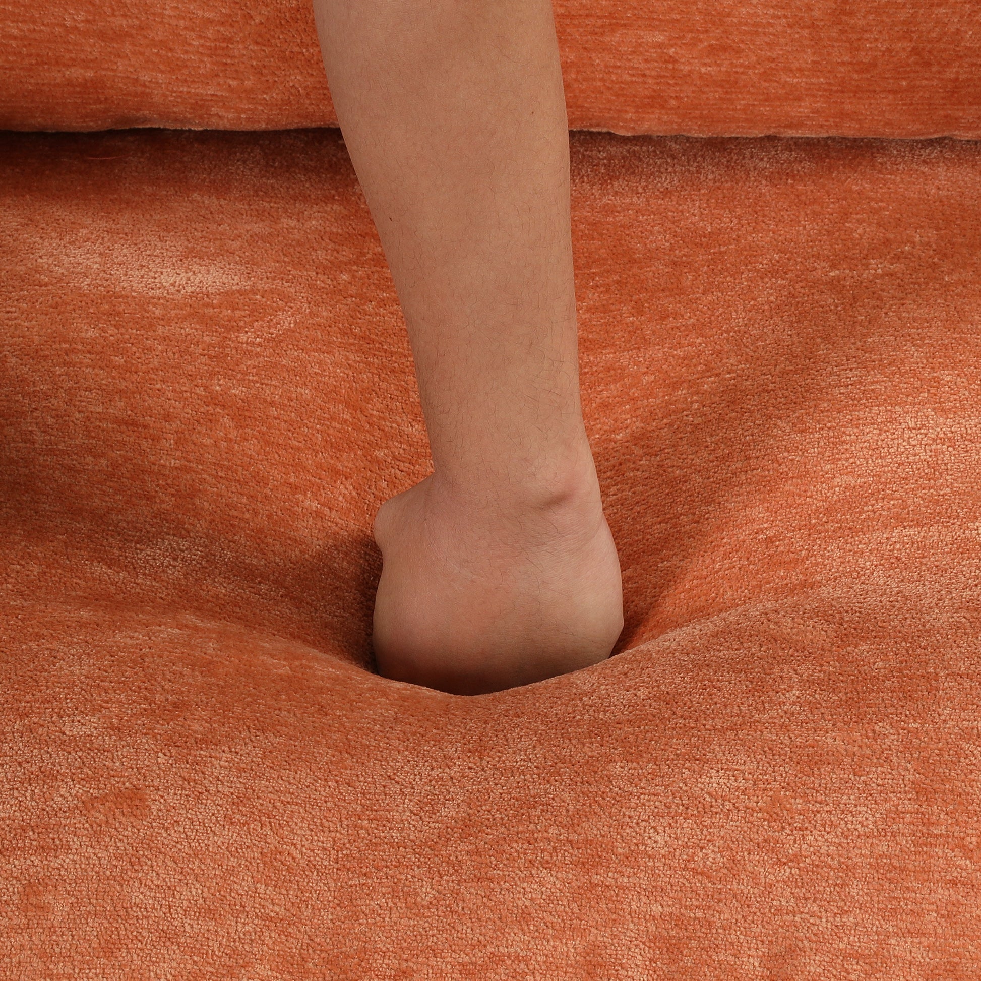 Mid Century Modern Velvet Accent Chair,Leisure Chair With Solid Wood And Thick Seat Cushion For Living Room,Bedroom,Studio,Orange Orange Foam Velvet