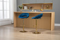 Coolmore Swivel Bar Stools Set Of 2 Adjustable Counter Height Chairs With Footrest For Kitchen, Dining Room 2Pc Set Navy Blue Polyester