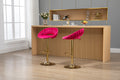 Coolmore Swivel Bar Stools Set Of 2 Adjustable Counter Height Chairs With Footrest For Kitchen, Dining Room 2Pc Set Red Polyester