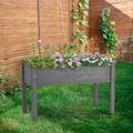 Raised Garden Bed With Legs, Elevated Wooden Planter Box For Outdoor Plants Gray Solid Wood