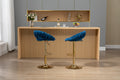 Coolmore Swivel Bar Stools Set Of 2 Adjustable Counter Height Chairs With Footrest For Kitchen, Dining Room 2Pc Set Navy Blue Polyester