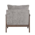 Mid Century Modern Velvet Accent Chair,Leisure Chair With Solid Wood And Thick Seat Cushion For Living Room,Bedroom,Studio,Grey Grey Foam Velvet