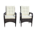 2 Piece Liberatore Dining Chairs With Cushions Beige Cushion Brown Iron