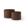 Nesting Table Set Of 2, Mdf Coffee Table Set For Living Room Leisure Area,Brown Dark Brown Mdf