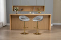Coolmore Swivel Bar Stools Set Of 2 Adjustable Counter Height Chairs With Footrest For Kitchen, Dining Room 2Pc Set Gray Polyester
