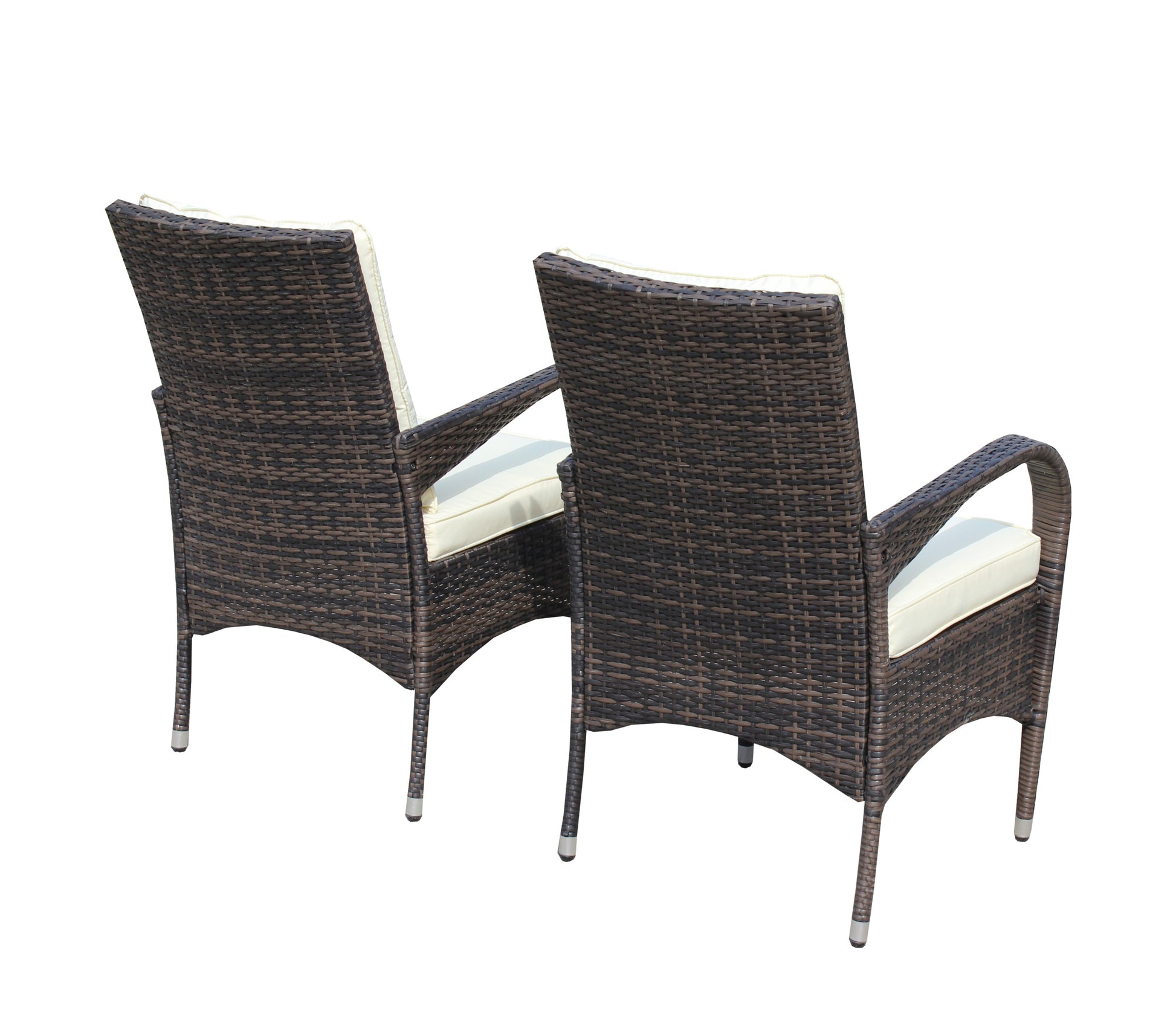 2 Piece Liberatore Dining Chairs With Cushions Beige Cushion Brown Iron