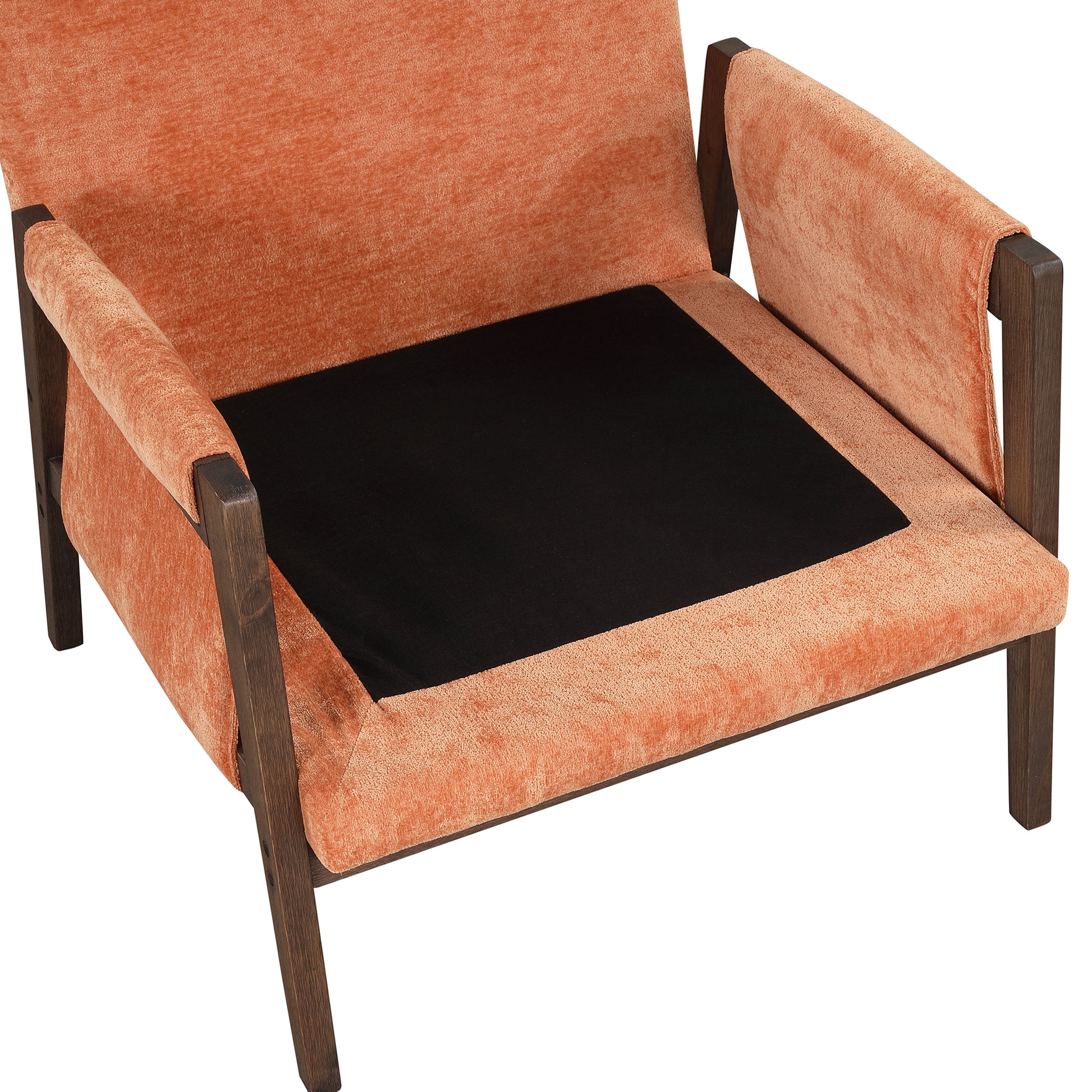 Mid Century Modern Velvet Accent Chair,Leisure Chair With Solid Wood And Thick Seat Cushion For Living Room,Bedroom,Studio,Orange Orange Foam Velvet