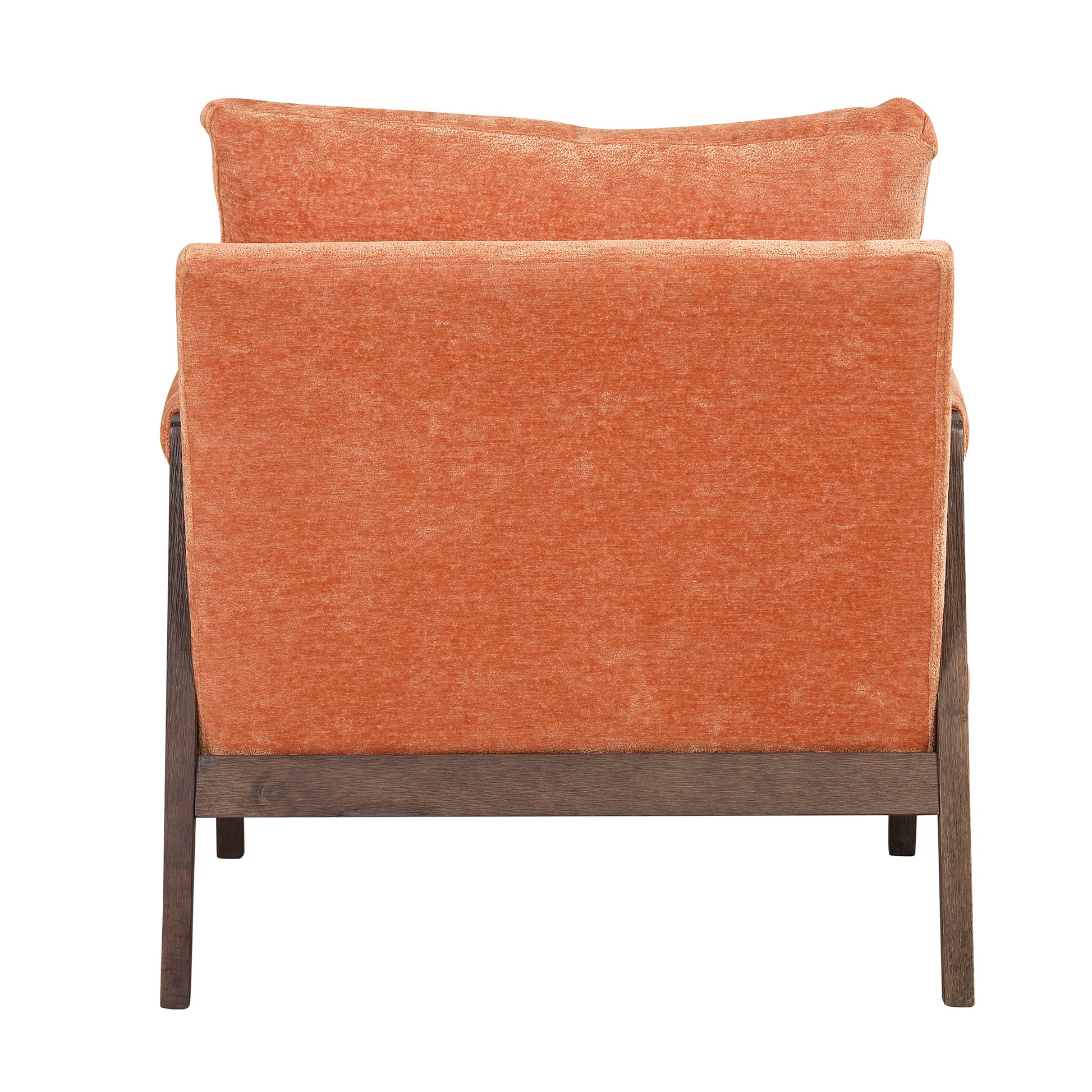 Mid Century Modern Velvet Accent Chair,Leisure Chair With Solid Wood And Thick Seat Cushion For Living Room,Bedroom,Studio,Orange Orange Foam Velvet