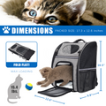 Fluffydream Pet Carrier Backpack For Large Small Cats And Dogs, Puppies, Safety Features And Cushion Back Support For Travel, Hiking, Outdoor Use, Black Black Carbon Fiber