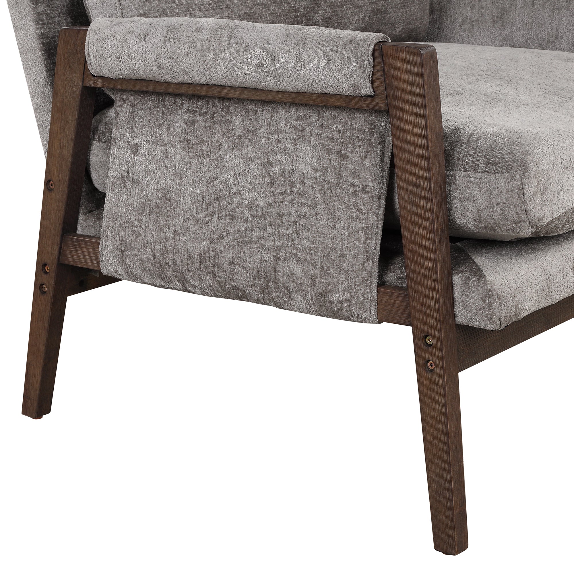 Mid Century Modern Velvet Accent Chair,Leisure Chair grey-foam-velvet