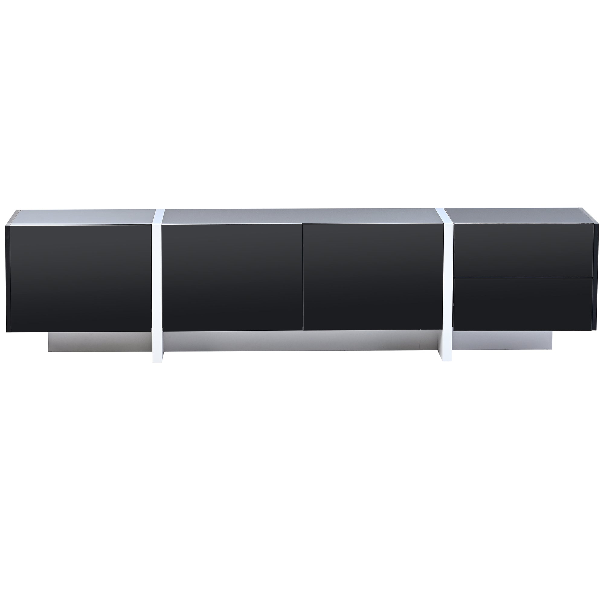 ON TREND White & Black Contemporary Rectangle Design black-particle board