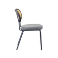 Light Grey Modern Simple Style Dining Chair Pu Leather Black Metal Pipe Pp Back Dining Room Furniture Chair Set Of 4 Light Grey Pu Leather