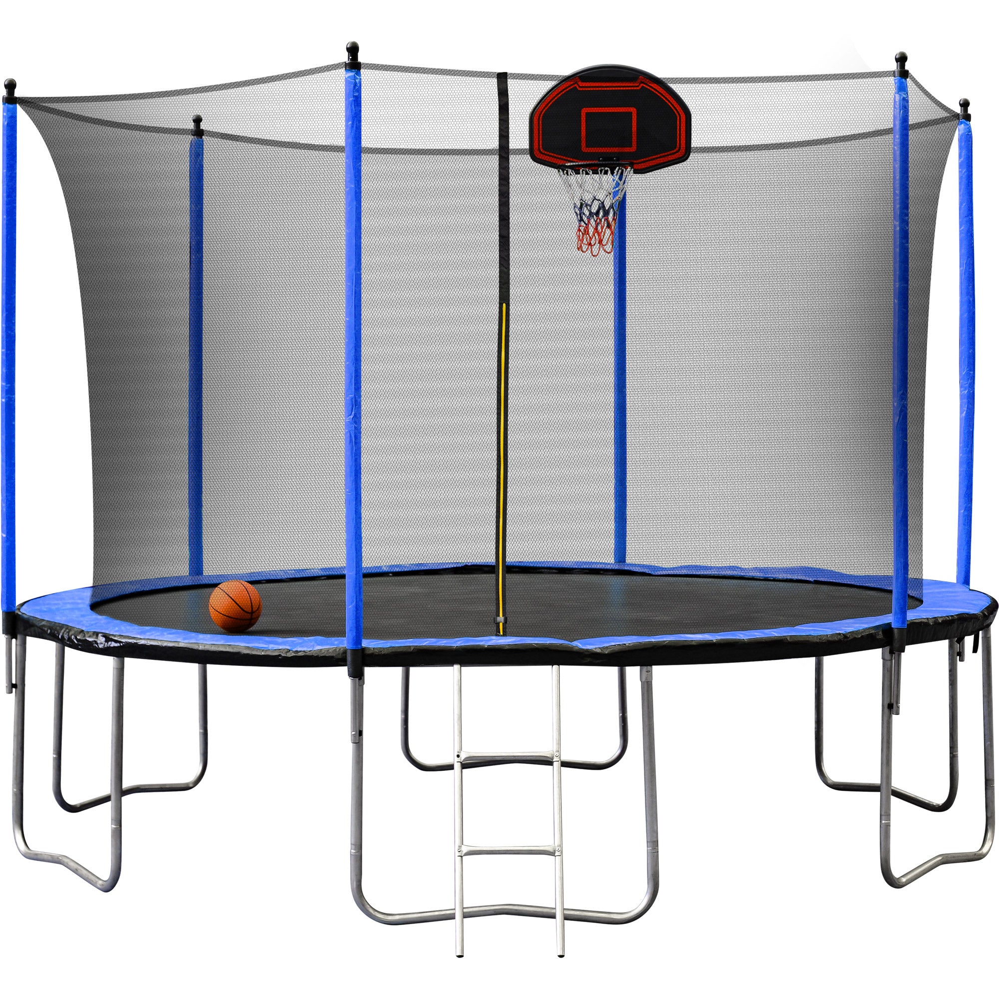 Yc 14ft Trampoline with Basketball Hoop Inflator