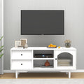 Living Room White Tv Stand With Drawers And Open Shelves, A Cabinet With Glass Doors For Storage White Mdf