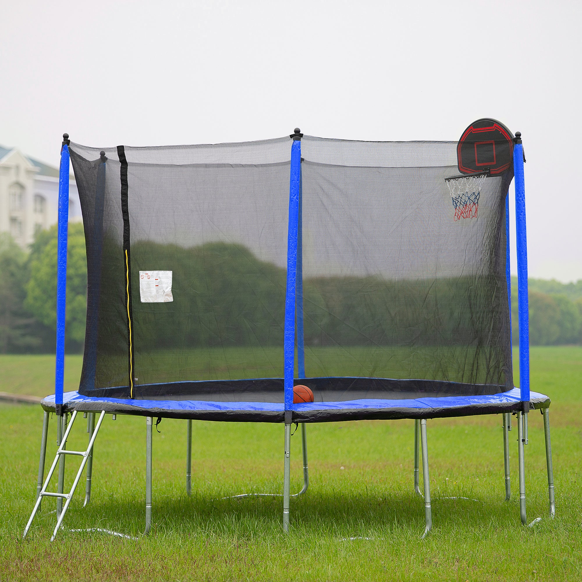Yc 14ft Trampoline with Basketball Hoop Inflator