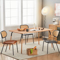 Brown Modern Simple Style Dining Chair Pu Leather Black Metal Pipe Pp Back Dining Room Furniture Chair Set Of 4 Brown Pu Leather