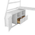 Twin Size Loft Bed With 7 Drawers 2 Shelves And Desk White White Plywood