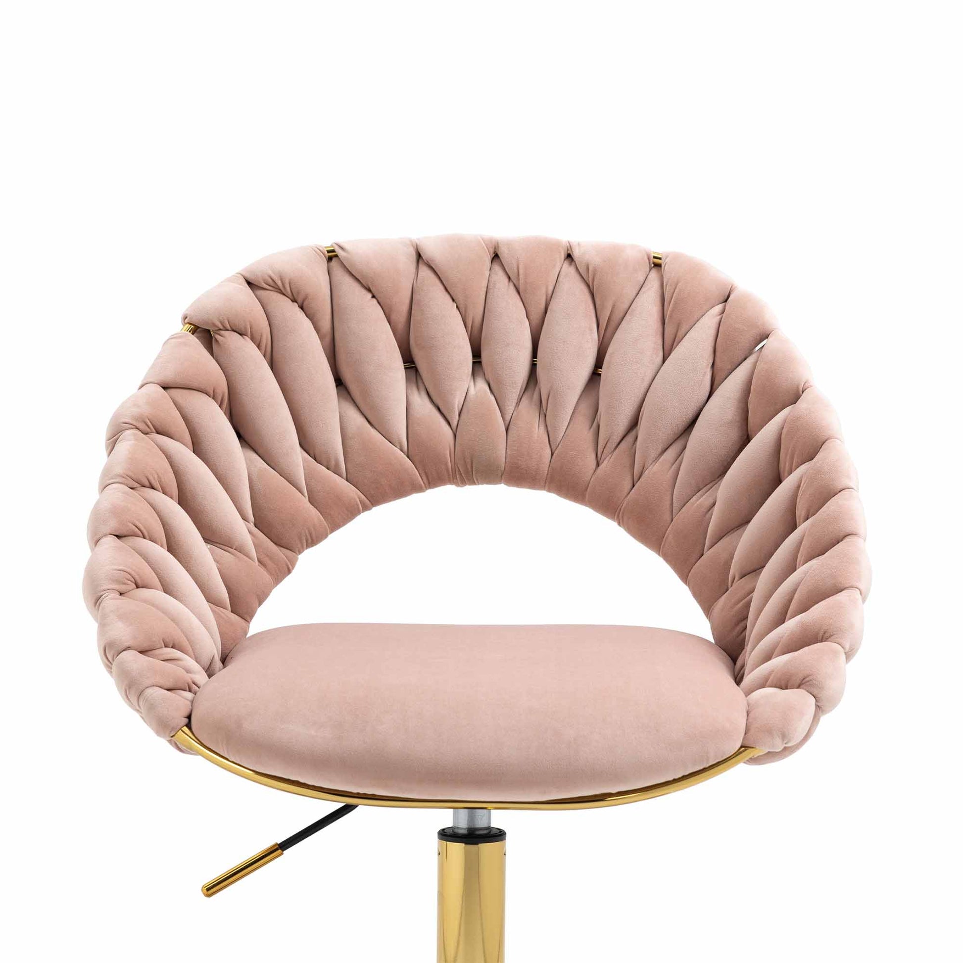 Coolmore Computer Chair Office Chair Adjustable Swivel Chair Fabric Seat Home Study Chair Pink Polyester