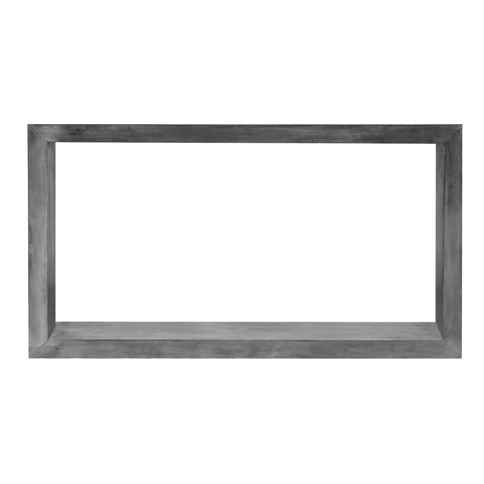 52" Cube Shape Wooden Console Table With Open Bottom Shelf, Charcoal Gray Gray Solid Wood