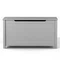 Kids Wooden Toy Box Storage With Safety Hinged Lid For Ages 2 Gray Gray Mdf