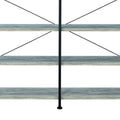 63 Inch Industrial 4 Tier Bookshelf, Particleboard, Metal Frame, Gray, Black Black Gray Metal & Wood