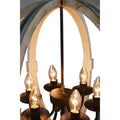 Calder Wooden Orb Shape Chandelier With Metal Chain And Six Bulb Holders, White White Metal & Wood