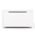 Kids Wooden Toy Box Storage With Safety Hinged Lid For Ages 2 White White Mdf