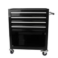 4 Drawers Multifunctional Tool Cart With Wheels Black Black Steel