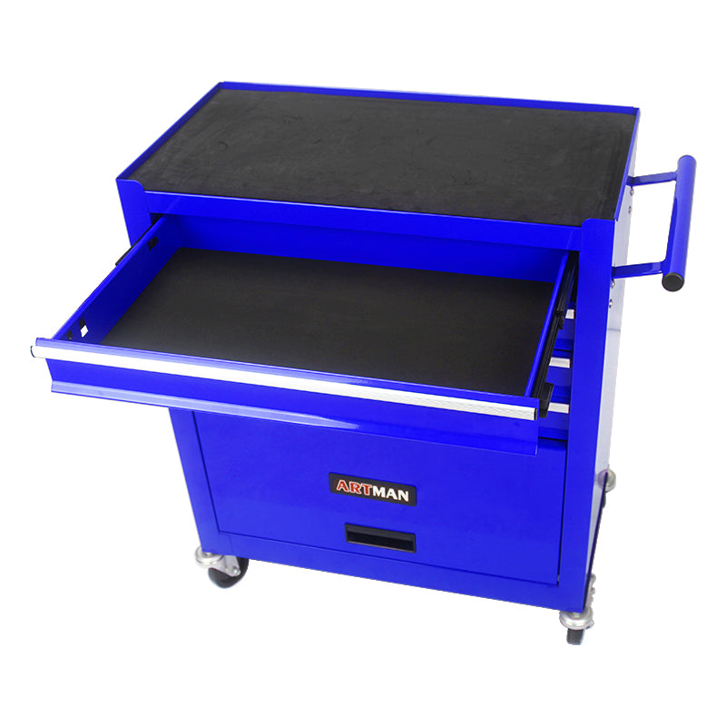 4 Drawers Multifunctional Tool Cart With Wheels Blue Blue Steel