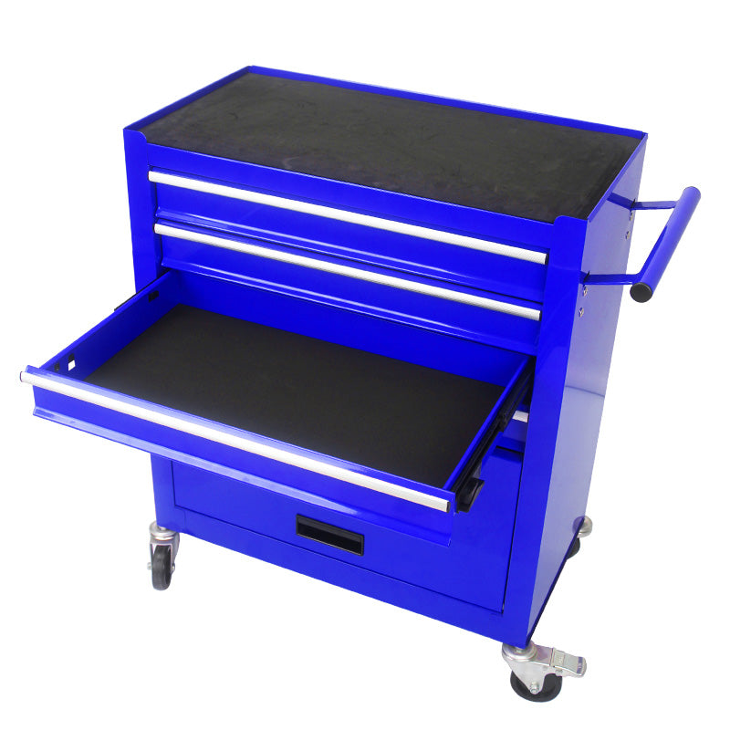 4 Drawers Multifunctional Tool Cart With Wheels Blue Blue Steel