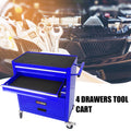 4 Drawers Multifunctional Tool Cart With Wheels Blue Blue Steel